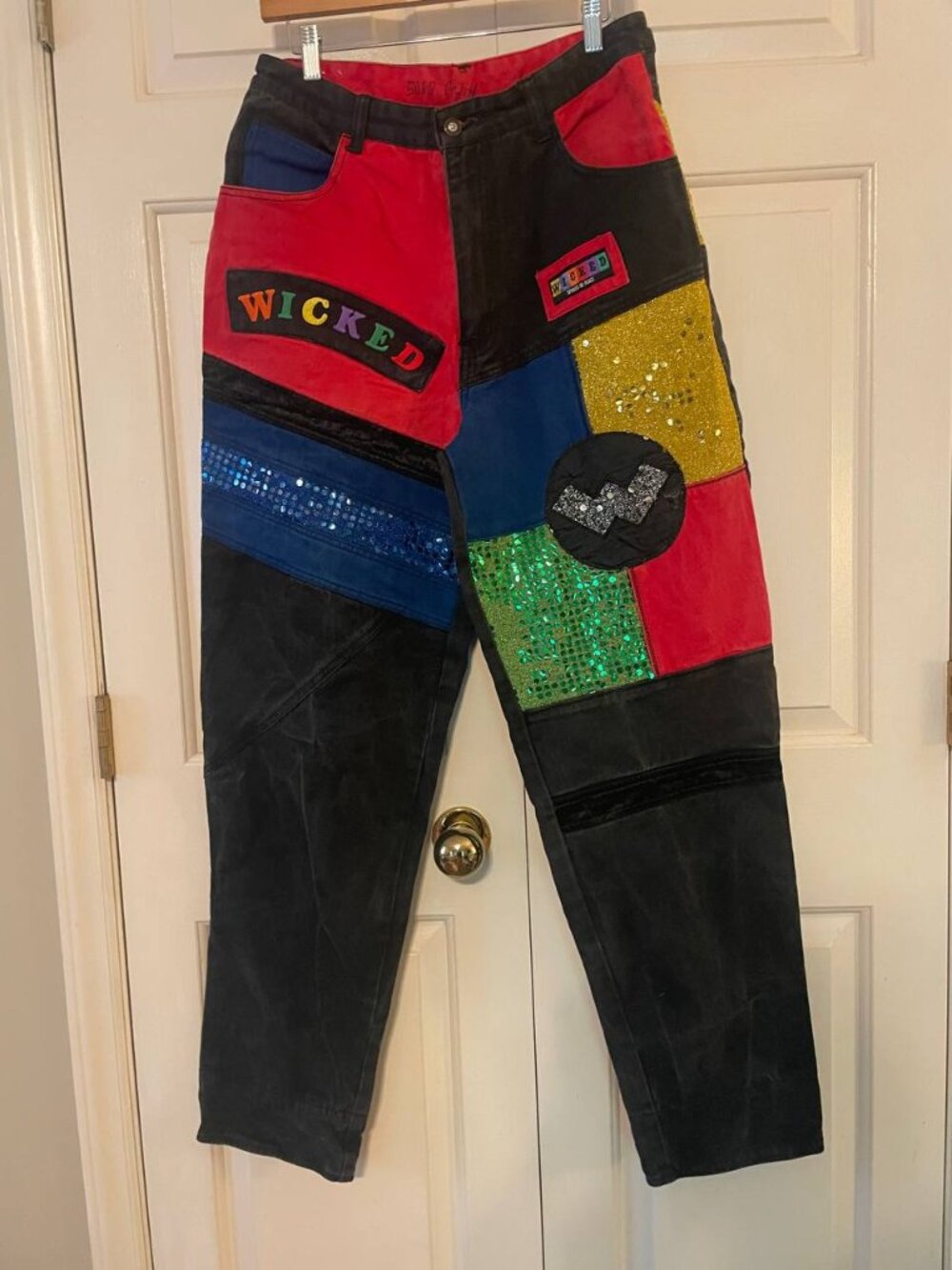 Vintage 90s WICKED Spirits of Peace hiphop baggy Jeans colorblock Streetwear